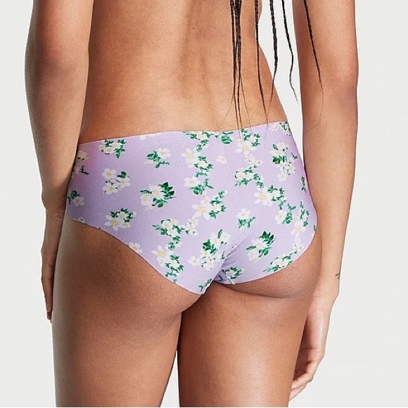 Victoria's Secret No-Show Hiphugger Panty Tinted Lilac Floral Small NEW - Picture 4 of 6